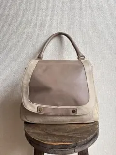 本革 イタリア製 2way バッグ ベージュ くすみピンク 多収納 リアルレザー