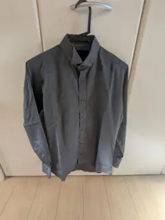 MAZZO ダークグレー 長袖ドレスシャツ
