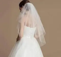 ホワイト チュール ウェディングベール　80cm