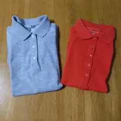 最終価格❣　ポロシャツ2点セット　オレンジ　グレー　S　UNIQLO他