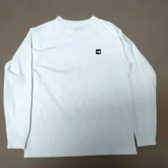 ホワイト ノースフェイス　長袖カットソー 左胸ロゴ　サイズS