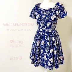 ウィルセレクション ディズニーコラボ ミニー花柄リボンワンピース