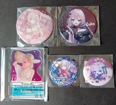 初音ミク 巡音ルカ ホログラム 缶バッジ 水着 アクスタ 等 5点