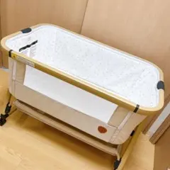 【美品】HZDMJ ベビーベッド　ベージュのサムネイル