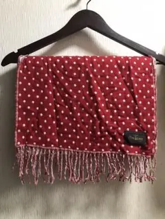 グレンプリンス　ドット　水玉　リバーシブル　ストール　マフラー　赤　レッド