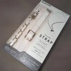 ELECOM スマホショルダーストラップ チェーンタイプ ホワイト