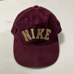 NIKE キャップ　ビンテージ　ボルドー　スエード調
