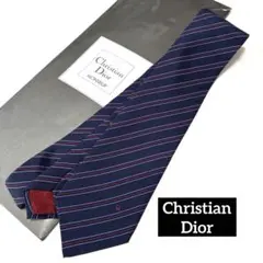 ◆未使用 Christian Dior ディオール ネクタイ ストライプ 総柄