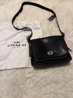 超希少　ターンロック　COACH コーチ ショルダーバッグ ブラック レザー