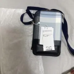 値下げBLUE LABEL チェック柄 スマホショルダーバッグ
