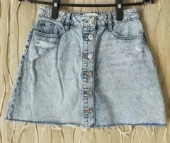 ZARA　デニムミニスカート ライトブルー
