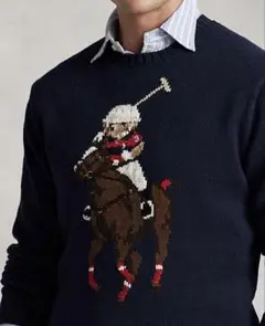 ラルフローレン メンズ Sポロベア コットンニット リネン混