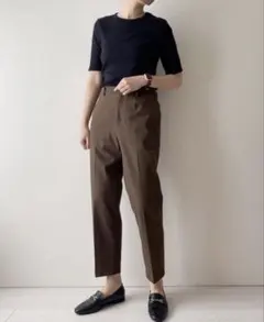 美品ユニクロ☆スマートアンクルパンツ☆ＸＬサイズダークブラウンUNIQLO