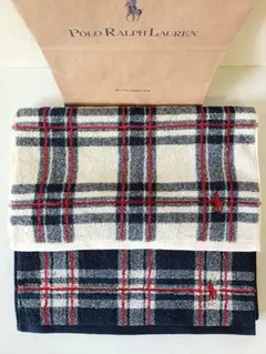 ラルフローレン フェイスタオル 2枚セット チェック柄