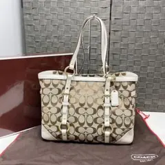 H*y様 未使用　COACH ロゴプリント トートバッグ ベージュ