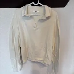 UNIQLO スムースコットンリラックスポロセーター　XL オフホワイト