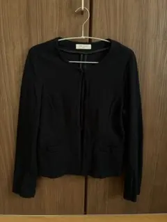OFUON ブラック ノーカラージャケットのサムネイル
