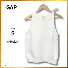 GAP ギャップ トップス ニット ベスト ノースリーブ リボン付 白 S