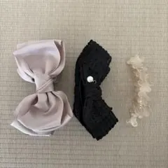 ヘアクリップ3点セット（リボン✖️2、お花✖️1）