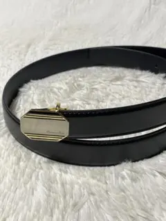 Christian Dior レザーベルト ブラック ゴールド ユニセックス