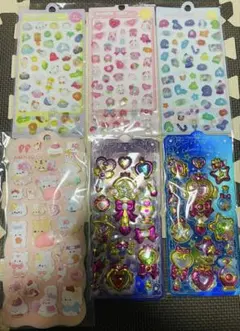 ボンボンドロップ ぷっくりシール キラキラ シール 6枚セット まとめ売り