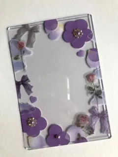 硬質ケース トレカケース シールデコ B7 L判ブロマイド 紫 花