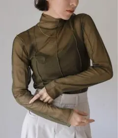 セレクトモカ♡ハイネックシアーリンキングメロートップス