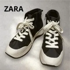 ZARA キルティング　ハイカットスニーカー　21.5 厚底　サイドジッパー