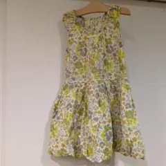 petit main フラワープリント ワンピース 100cm
