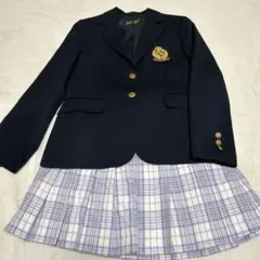 なんちゃって制服　制服風　スクールスカート　パープル　チェック　プリーツスカート