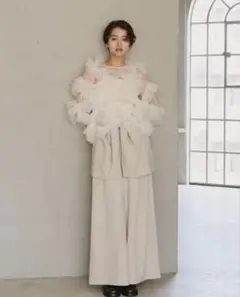 美品 acka tulle off shoulder blouse ホワイト - メルカリ