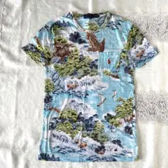 ラルフローレン　ハワイアン　鷹　鶴　自然風景　総柄　個性的　XSサイズ
