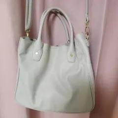 ライトグレー 2way ショルダーバッグ