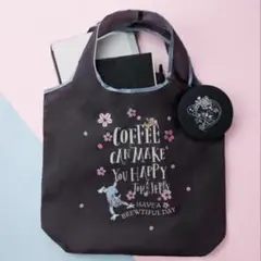 タリーズ×トムとジェリー シリコーンポーチ エコ バッグ ブラック 新品未使用