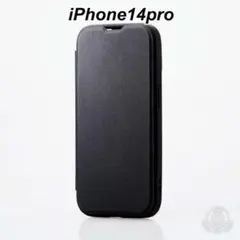 iPhone 14 Pro ソフト レザー スマホ 手帳型 ケース ブラック 色