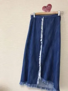 デニムスカート クラッシュ　デニム　ZARA ザラ　クラッシュデニム