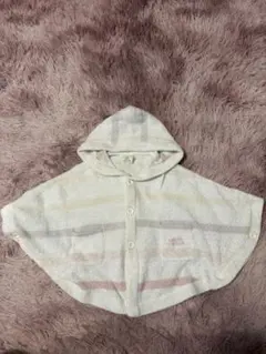 新品未使用！gelato pique★ベビーポンチョ フード付き 80-90★