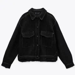 ZARA ザラ ジャケット テクスチャー入り クロップド丈