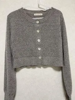SeaRoom lynn グレー クロップドハートボタンカーディガン