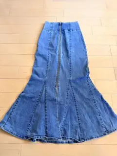 フレアデニムスカート ブルー