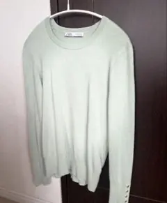 ザラ【ZARA】ベーシック　クルーネックニット　★　ミントグリーン