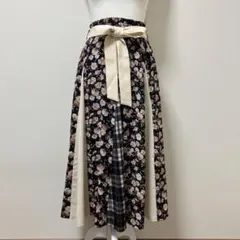 タグ付き　アクシーズファム　花柄　ロングスカート　春　リボンベルト 可愛い