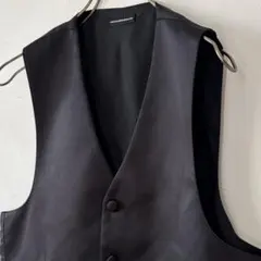 ビンテージ メキシコ製 サテンベスト スーツベスト 黒 XL フォーマル メンズのサムネイル