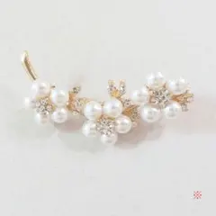 パール フラワー ブローチ・花 ゴールド フォーマル e2-2628