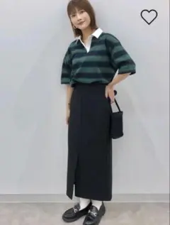 GU フロントスリットロングスカート ブラックのサムネイル