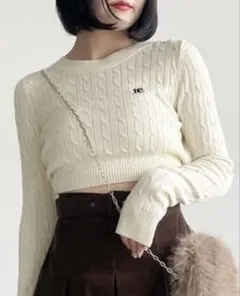 Heather ケーブルニット クロップドセーター(元値4950円)