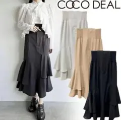 【美品】COCODEAL バック編み上げロングスカート
