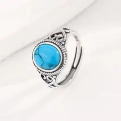 リング ターコイズ レディース 指輪 ボヘミアン風 花柄 s925刻印 ハート