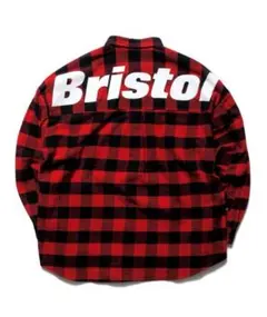 FCRB ブリストル ネルシャツ L 黒白 チェック スター柄 645 FCRB ブリストル ネルシャツ L 黒白 チェック スター柄 645
