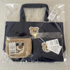 フェイラー オールドテディ ワッペントート L ネイビー　ポーチ　3点セット